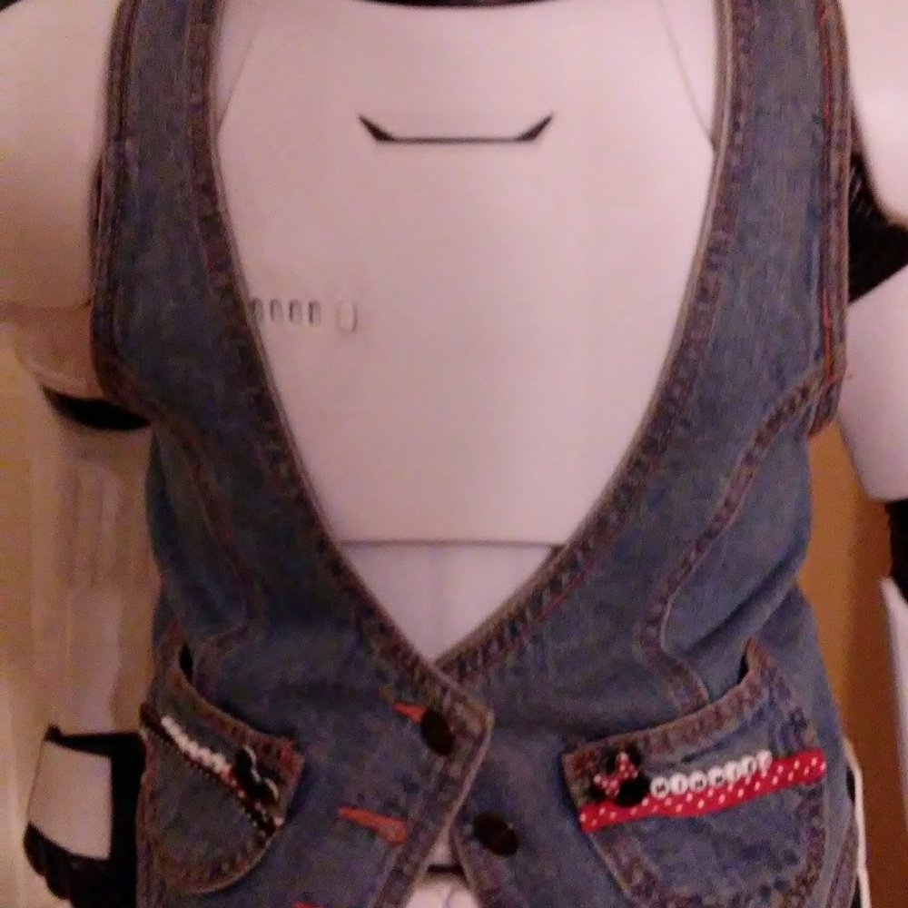 Customized Mickey Minnie denim vest - Picture 5 of 11
